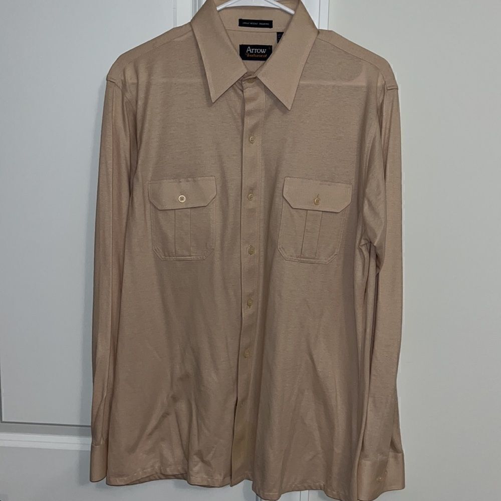 Vintage Double Pocket Arrow Tournament Single Needle Straight Cut Disco LS Shirt